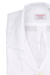 Italian Linen Shirt — Double Round Pocket — White