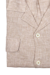 Italian Linen Shirt — Double Round Pocket — Beige