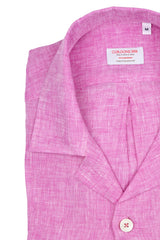 Italian Linen Shirt — Double Round Pocket — Pink