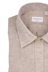 Safari Linen Overshirt Beige — Handmade Italian Linen Shirt | Cordone1956