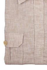 Safari Linen Overshirt Beige — Handmade Italian Linen Shirt | Cordone1956
