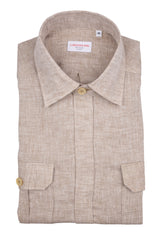 Safari Linen Overshirt Beige — Handmade Italian Linen Shirt | Cordone1956