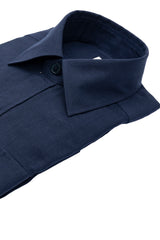 Safari Linen Overshirt Blue  — Handmade Italian Linen Shirt | Cordone1956