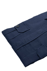 Safari Linen Overshirt Blue  — Handmade Italian Linen Shirt | Cordone1956