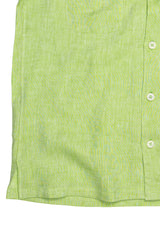 Italian Linen Shirt — Double Round Pocket — Green