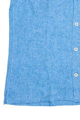 Italian Linen Shirt — Double Round Pocket — Turquoise