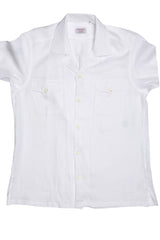 Italian Linen Shirt — Double Round Pocket — White