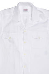 Italian Linen Shirt — Double Round Pocket — White