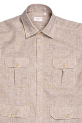Safari Linen Overshirt Beige — Handmade Italian Linen Shirt | Cordone1956