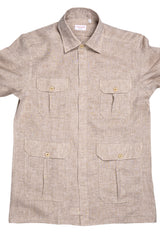 Safari Linen Overshirt Beige — Handmade Italian Linen Shirt | Cordone1956