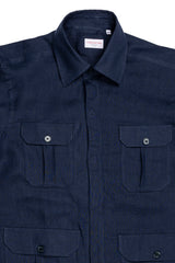 Safari Linen Overshirt Blue  — Handmade Italian Linen Shirt | Cordone1956
