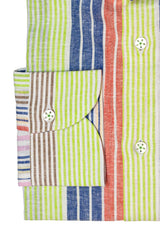 Camicie in lino multirighe colorate