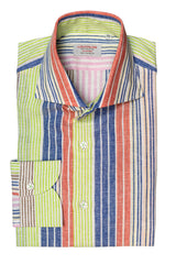 Camicie in lino multirighe colorate