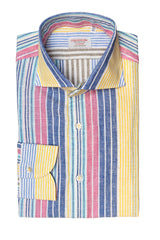 Camicie in lino multirighe colorate