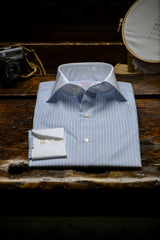 White Collar Striped Popline Shirt