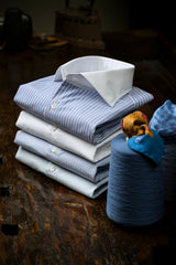 White Collar Striped Popline Shirt