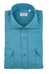 Zermatt — Teal Thomas Mason Flannel Shirt | Cordone1956