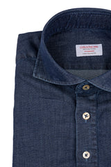 Wash Denim Polo Shirt — Stone Washed, Handmade in Italy | Cordone1956