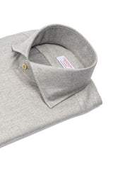 Pearl Grey Herringbone Flannel Shirt — Cotton and Tencel | Cordone1956