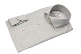 Pearl Grey Herringbone Flannel Shirt — Cotton and Tencel | Cordone1956