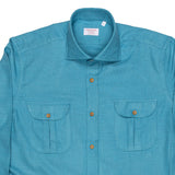 Zermatt — Teal Thomas Mason Flannel Shirt | Cordone1956