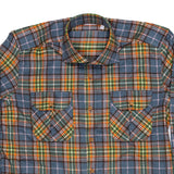 Courchevel — Blue and Orange Check Thomas Mason Flannel Shirt | Cordone1956