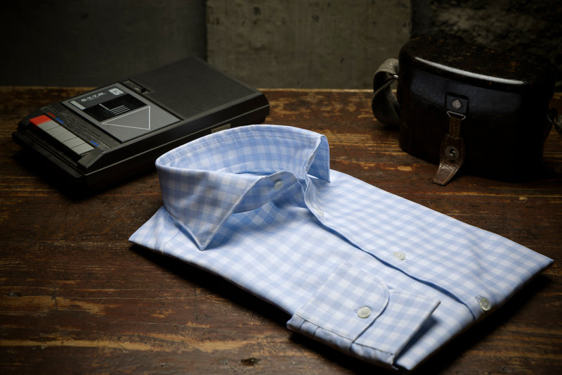Check Twill Shirt Azure – CORDONE1956