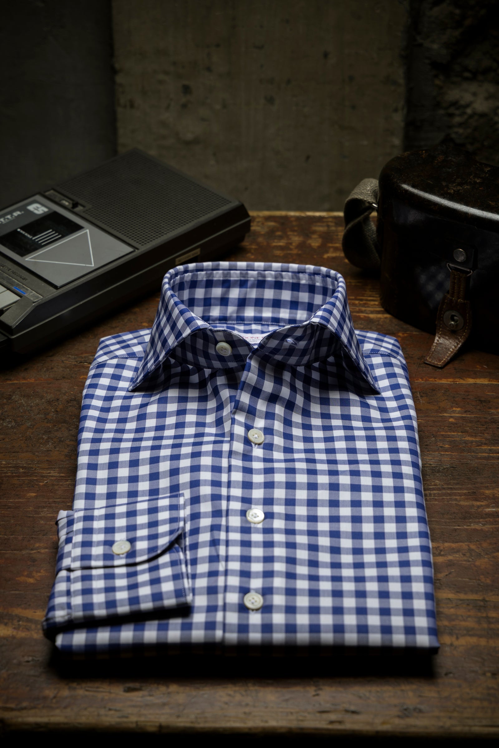 Check Twill Shirt Blue – CORDONE1956
