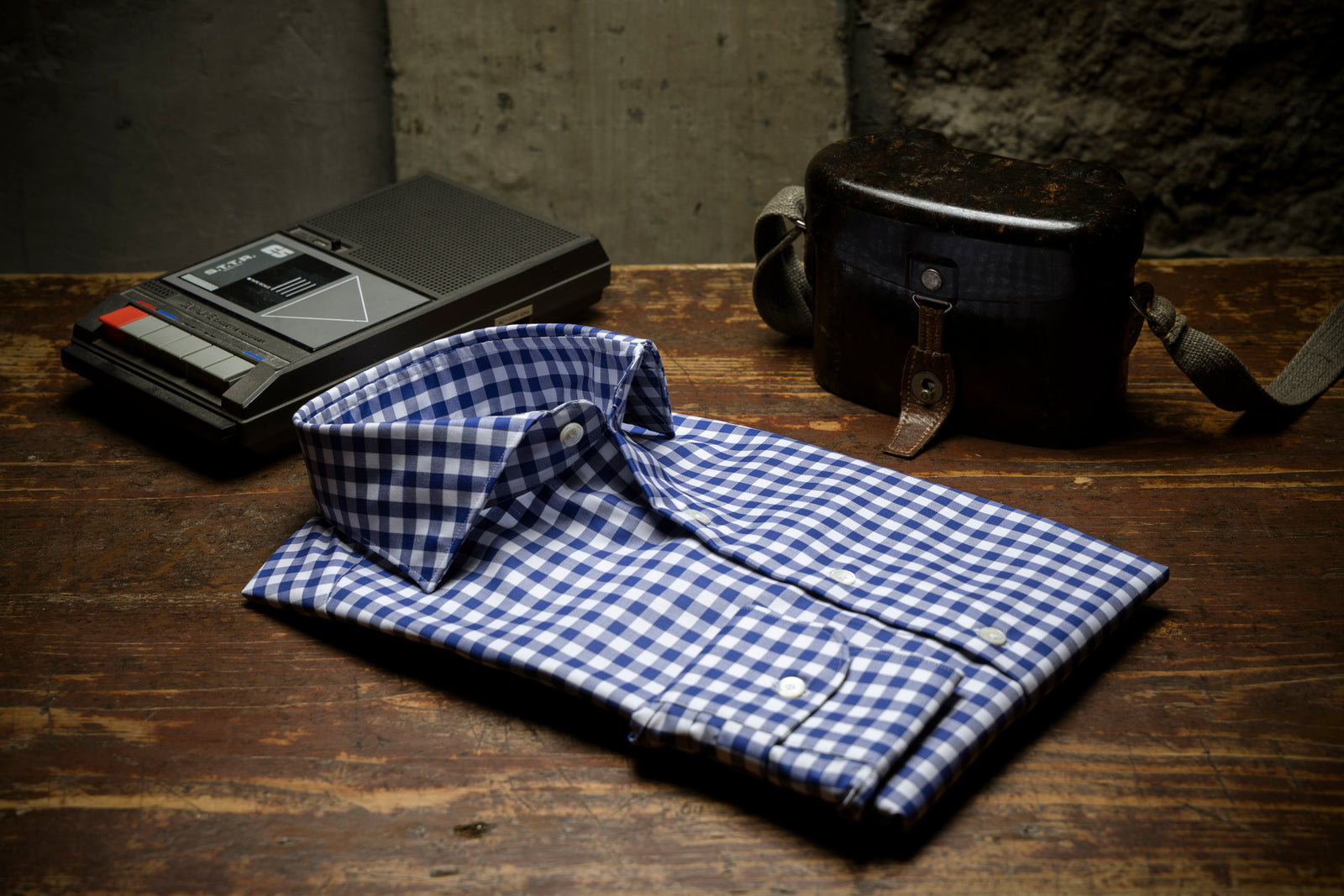 Check Twill Shirt Blue – CORDONE1956