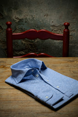 Polo Camicia Lino Cotone Azzurra 