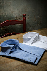 Polo Camicia Lino Cotone Azzurra 