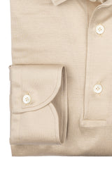 Polo Beige Manica Lunga  One Piece  Filo di Scozia