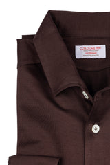 Polo Marrone Manica Lunga  One Piece  Filo di Scozia
