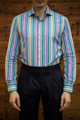 Bold Multi Striped Poplin Shirt Handmade