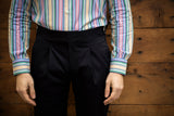 Blue Cotton Summer Trousers Biforcuto