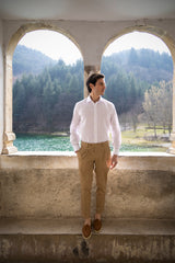 Beige Cotton Summer Trousers