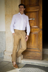 Beige Cotton Summer Trousers