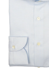 Light Blue Houndstooth Twill Shirt