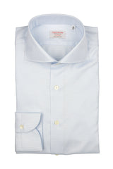 Light Blue Houndstooth Twill Shirt