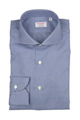 Navy Houndstooth Twill Shirt