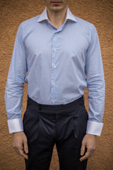White Collar Striped Popline Shirt