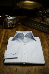 Light Blue Striped Poplin Shirt