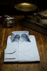 Striped Shirt with Tonal Collar and Cuff