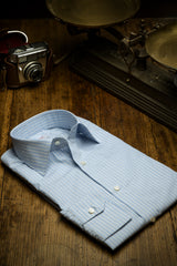 Striped Shirt with Tonal Collar and Cuff