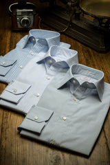Striped Shirt with Self-Fabric Collar
