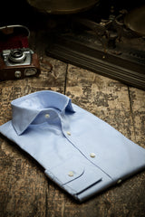 Azure Panama Solid Shirt Handmade