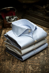 Light Azure Panama Solid Shirt Handmade