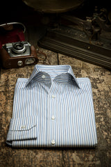 Blue Double-Stripe Poplin Shirt