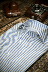 Blue Double-Stripe Poplin Shirt
