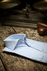 Azure Twill Solid Shirt Handmade